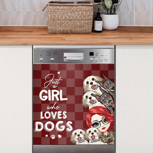 Personalized Just A Girl Who Loves Dogs Dishwasher QTDT3003