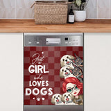 Personalized Just A Girl Who Loves Dogs Dishwasher QTDT3003