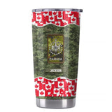 Personalized Canadian Soldier/ Veteran Flag Rank Camo Tumbler Printed 23MAR-BQT30
