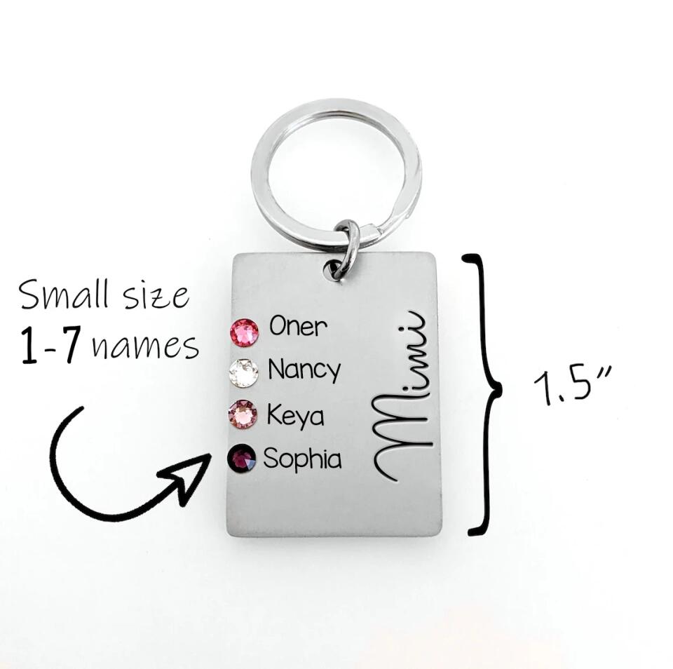 Personalized Birthstone Grandma Nana Aunt Mom Kid Name Keychain Printed 23MAR-HQ30