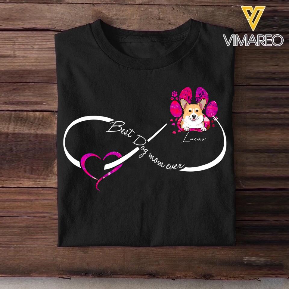 Personalized Best Dog Mom Ever Dog Lovers Fall Paw Tshirt Printed QTHQ3103