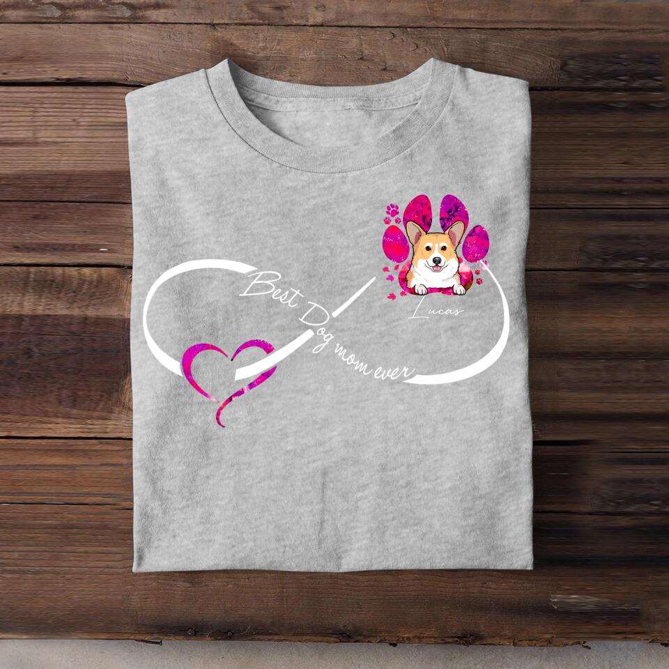 Personalized Best Dog Mom Ever Dog Lovers Fall Paw Tshirt Printed QTHQ3103