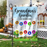 Personalized Upload Your Kid Photos Grandma Nana Mom Aunt Garden Love Bloooms Here Garden Flag Printed PNHQ0104