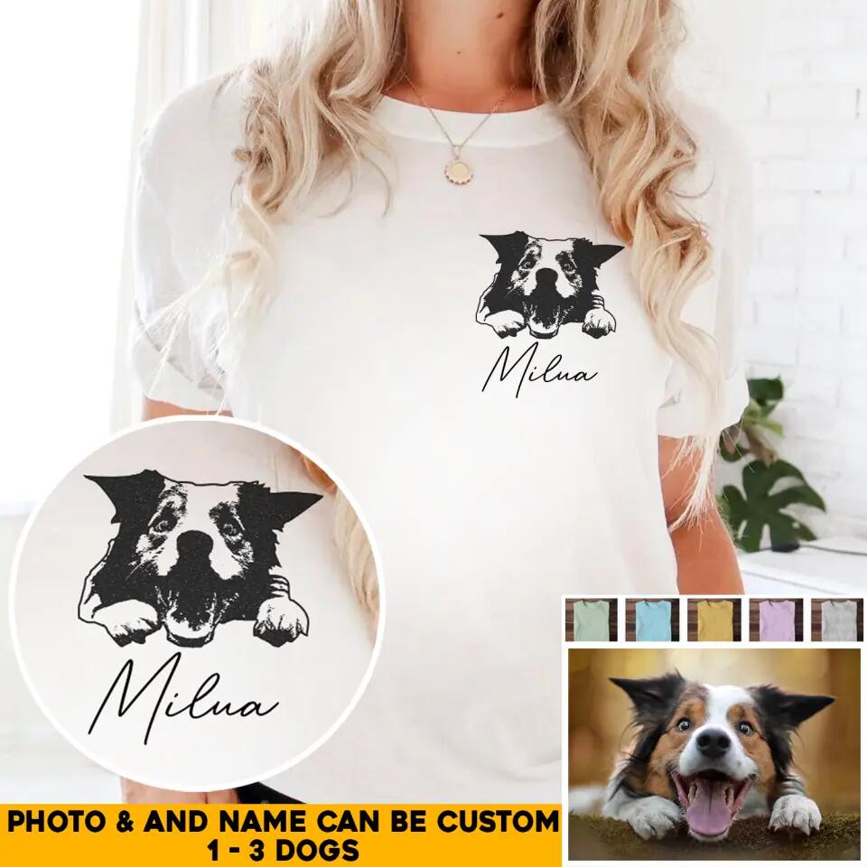Personalized Upload Your Dog Photo Dog Lovers Tshirt Printed PNHQ0304