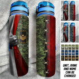 Personalized Canadian Soldier/ Veteran Rank Flag And Camo Water Tracker Bottle Printed 23APR-DT03
