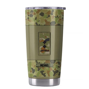 Personalized Australian Soldier/ Veteran Once A Soldier Always A Soldier Rank Camo Tumbler Printed 23APR-BQT03