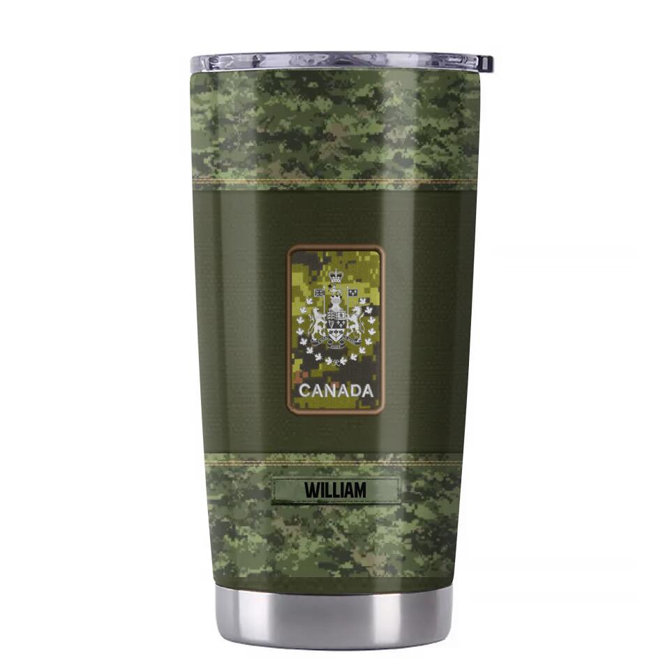 Personalized Canadian Soldier/ Veteran Once A Soldier Always A Soldier Rank Camo Tumbler Printed 23APR-BQT03