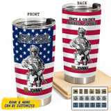 Personalized US Soldier/ Veteran Once A Soldier Always A Soldier Rank FlagTumbler Printed 23APR-BQT04
