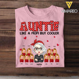 Personalized Auntie Like A Mom But Cooler & Kid's Name Tshirt Printed QTHQ0304