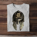 Personalized Spartan Skull British United Kingdom Soldier/ Veteran Rank Camo  Tshirt Printed 23APR-HQ06