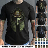Personalized Spartan SKull Canadian Soldier/ Veteran Rank Camo  Tshirt Printed 23APR-HQ06