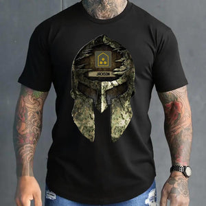 Personalized Spartan Skull Austrian Soldier/ Veteran Rank Camo  Tshirt Printed 23APR-HQ06
