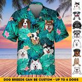 Personalized Dogs On Tropical Background Dog Lovers Gift Hawaii Shirt Printed QTHQ0704