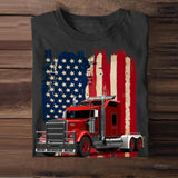 Personalized Upload Your Truck Photo 
 US Flag Tshirts 23APR-DT07