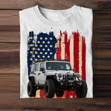 Personalized Upload Your Jeep Photo 
 US Flag Tshirts 23APR-DT07
