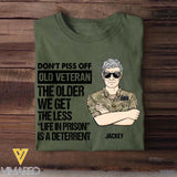Personalized British Soldier/ Veteran Rank Camo Dont't Piss Off Old Veteran The Other We Get The Less "Life In Prison Is A Deterrent" Tshirts 23APR-BQT07