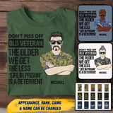 Personalized Australian Soldier/ Veteran Rank Camo Dont't Piss Off Old Veteran The Other We Get The Less "Life In Prison Is A Deterrent" Tshirts 23APR-BQT07