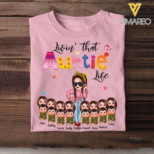 Personalized Living That Auntie Life Girl With Kid Tshirt Printed 23APR-HQ10