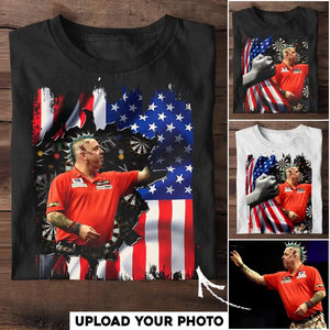 Personalized Upload Your Darts  Photo 
 US Flag Tshirts QTHQ1104