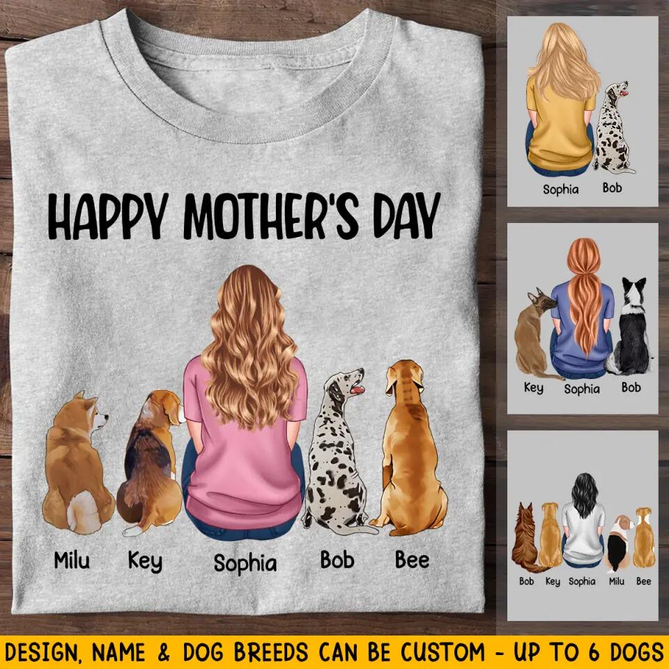 Personalized Happy Mother's Day Dog Mom Tshirt Printed 23APR-HQ11