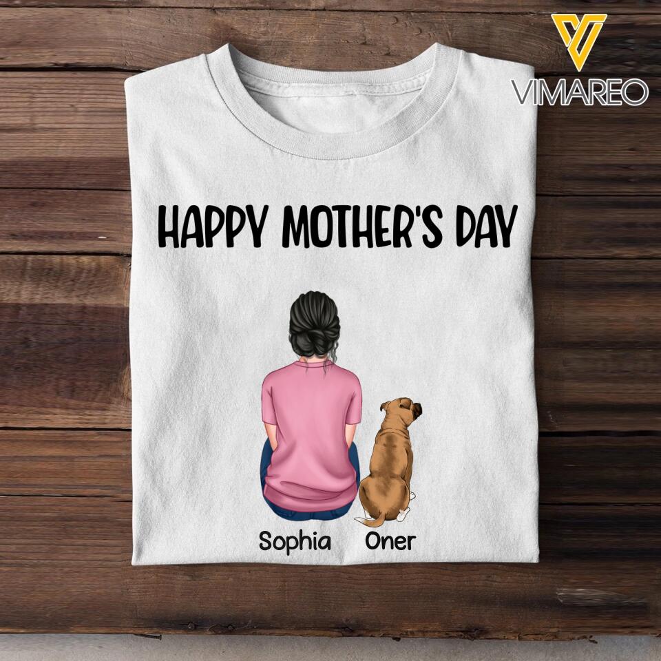 Personalized Happy Mother's Day Dog Mom Tshirt Printed 23APR-HQ11