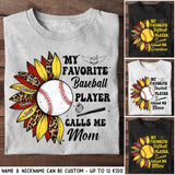 Personalized My Favorite Baseball/Softball Player Calls Me Mom Tshirts QTHQ1104