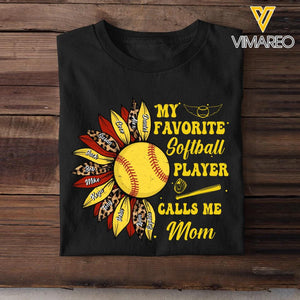 Personalized My Favorite Baseball/Softball Player Calls Me Mom Tshirts QTHQ1104