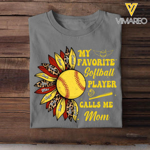 Personalized My Favorite Baseball/Softball Player Calls Me Mom Tshirts QTHQ1104