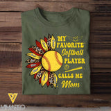 Personalized My Favorite Baseball/Softball Player Calls Me Mom Tshirts QTHQ1104