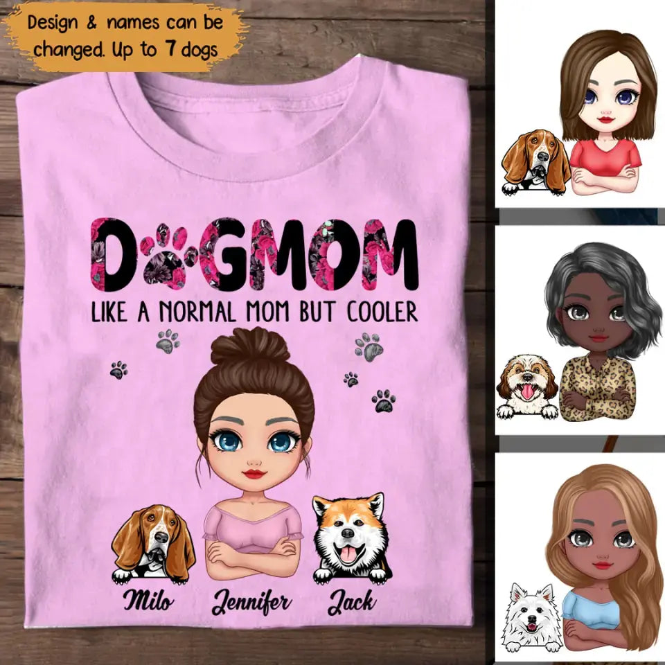 Personalized Dog Mom Like A Normal Mom But Cooler Tshirt Printed 23APR-PN12