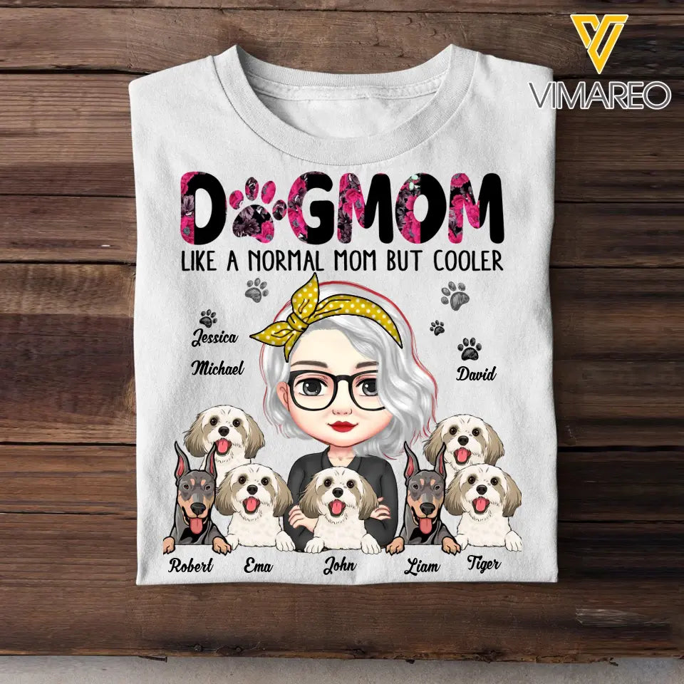 Personalized Dog Mom Like A Normal Mom But Cooler Tshirt Printed 23APR-PN12