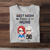 Personalized Best Mom Raises A Nurse Tshirt Printed QTPN1404
