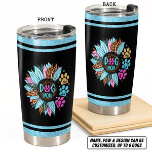 Personalized Dog Mom & Dog's Name Sunflower Colorful Woman's Tumbler Printed 23APR-BQT15