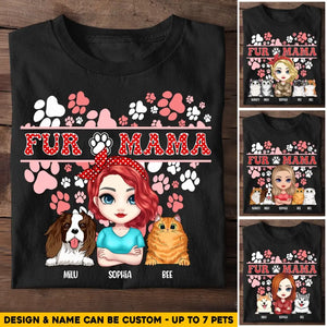 Personalized Fur Mama, Cat lover, Dog lover Tshirt Printed QTHQ1504