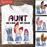 Personalized Aunt Like A Mom But Cooler & Kid Name T-shirt Printed QTPN1704