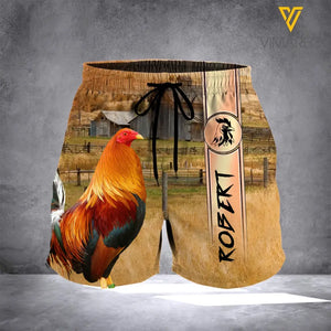 CUSTOMIZED ROOSTER LOVER 3D PRINTED SHIRTS AND SHORTS