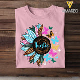 Personalized Auntie Sunflower & Kid Name Tshirt Printed 23APR-BQT17