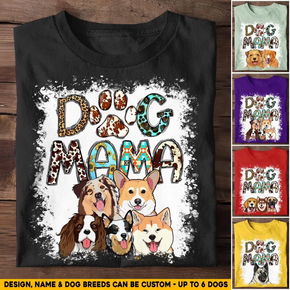 Personalized Dog Mama Dog Lovers Gift Tshirt Printed PNHQ1704