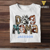 Personalized Dog Mama Western Leopard With Dog Names Tshirt