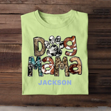 Personalized Dog Mama Western Leopard With Dog Names Tshirt
