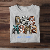 Personalized Dog Mama Western Leopard With Dog Names Tshirt