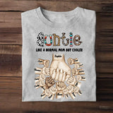 Personalized Auntie Like A Normal Mom But Cooler Hand Kid Name Mother's Day Gift Tshirt Printed 23APR-TB19
