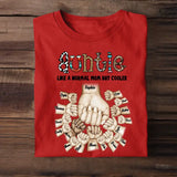 Personalized Auntie Like A Normal Mom But Cooler Hand Kid Name Mother's Day Gift Tshirt Printed 23APR-TB19