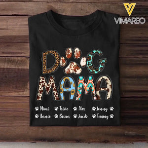 Personalized Dog Mama Dog Name T-shirt Printed PNBQT1904