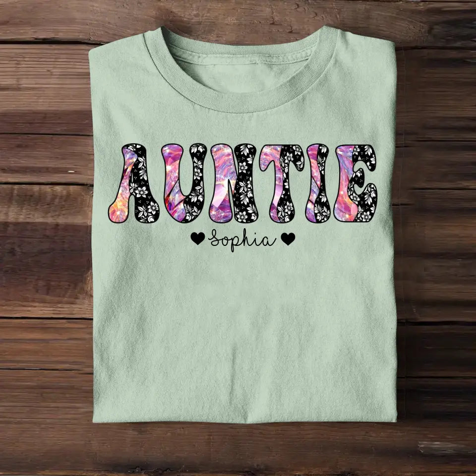 Personalized Sparkling Color Nicknam Mom, Aunt, Grandmas Mother's Day Gift Tshirt Printed QTHQ2004