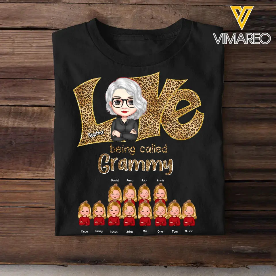 Personalized Love Being Called Grammy Mom/Grandma & Kid Name Tshirt Printed QTHQ1904