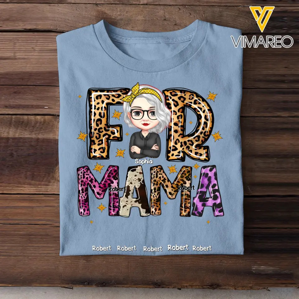 Personalized Fur Mama Leopad, Dog Lover, Cat Lover Tshirt Printed QTHQ2004