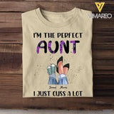 Personalized I'm The Perfect Auntie I Just Cuss A Lot Kid Name T-shirt Printed QTPN2004