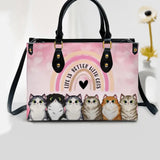 Personalized Life Is Better With Cats Leather Bag Printed PNHQ2104