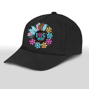 Personalized Dog Mom Sunflower Dog Name Cap Printed PNHQ2104